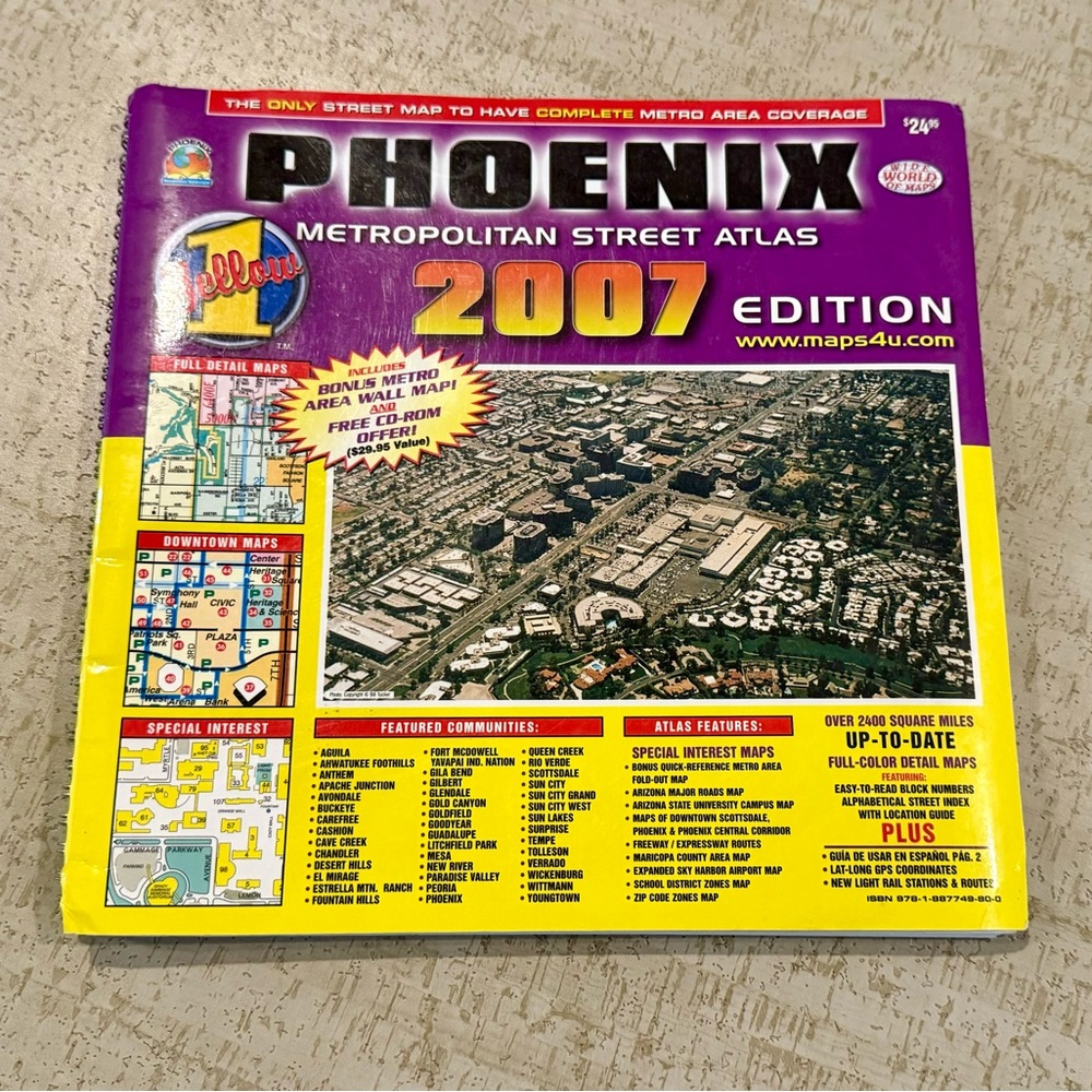 Phoenix AZ Metropolitan Street Atlas 2007 Edition
Wide World of Maps Yellow 1 🏜️